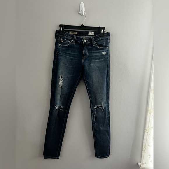 AG Adriano Goldschmied Jeans Size 26 The Legging‎ Ankle Super Skinny Distressed - Picture 1 of 8